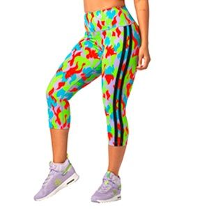 Zumba Fuego Perfect Capri Leggings Color: Multi Size: S